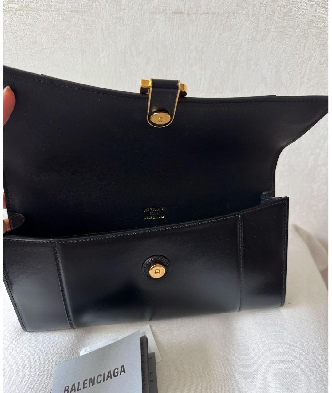 BALENCIAGA Черная кожаная сумка с короткими ручками, фото 5