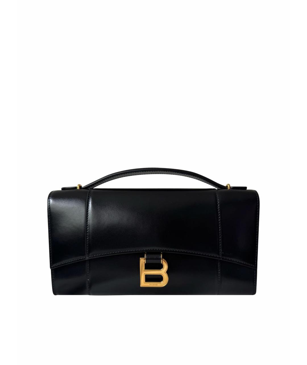 BALENCIAGA Черная кожаная сумка с короткими ручками, фото 1