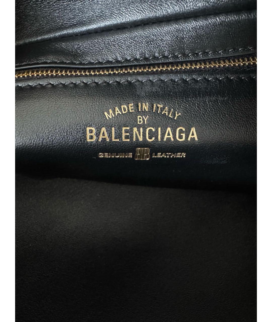 BALENCIAGA Черная кожаная сумка через плечо, фото 7