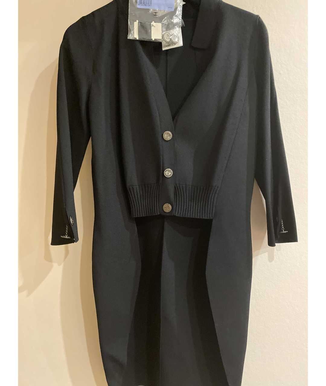 CHANEL PRE-OWNED Черный вискозный жакет/пиджак, фото 3