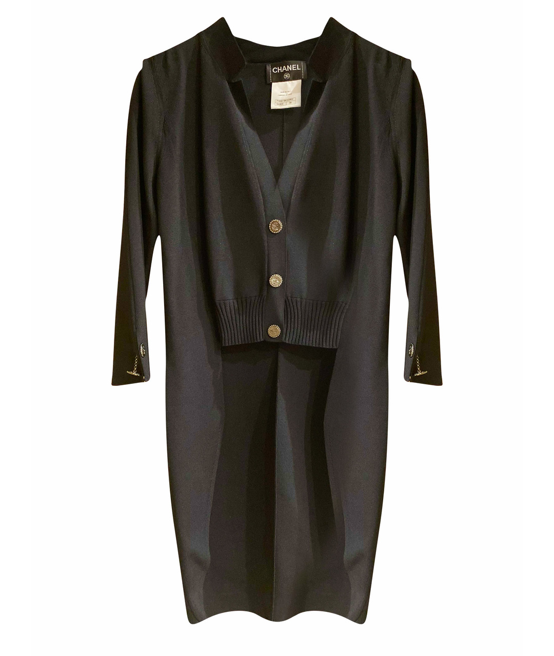 CHANEL PRE-OWNED Черный вискозный жакет/пиджак, фото 1