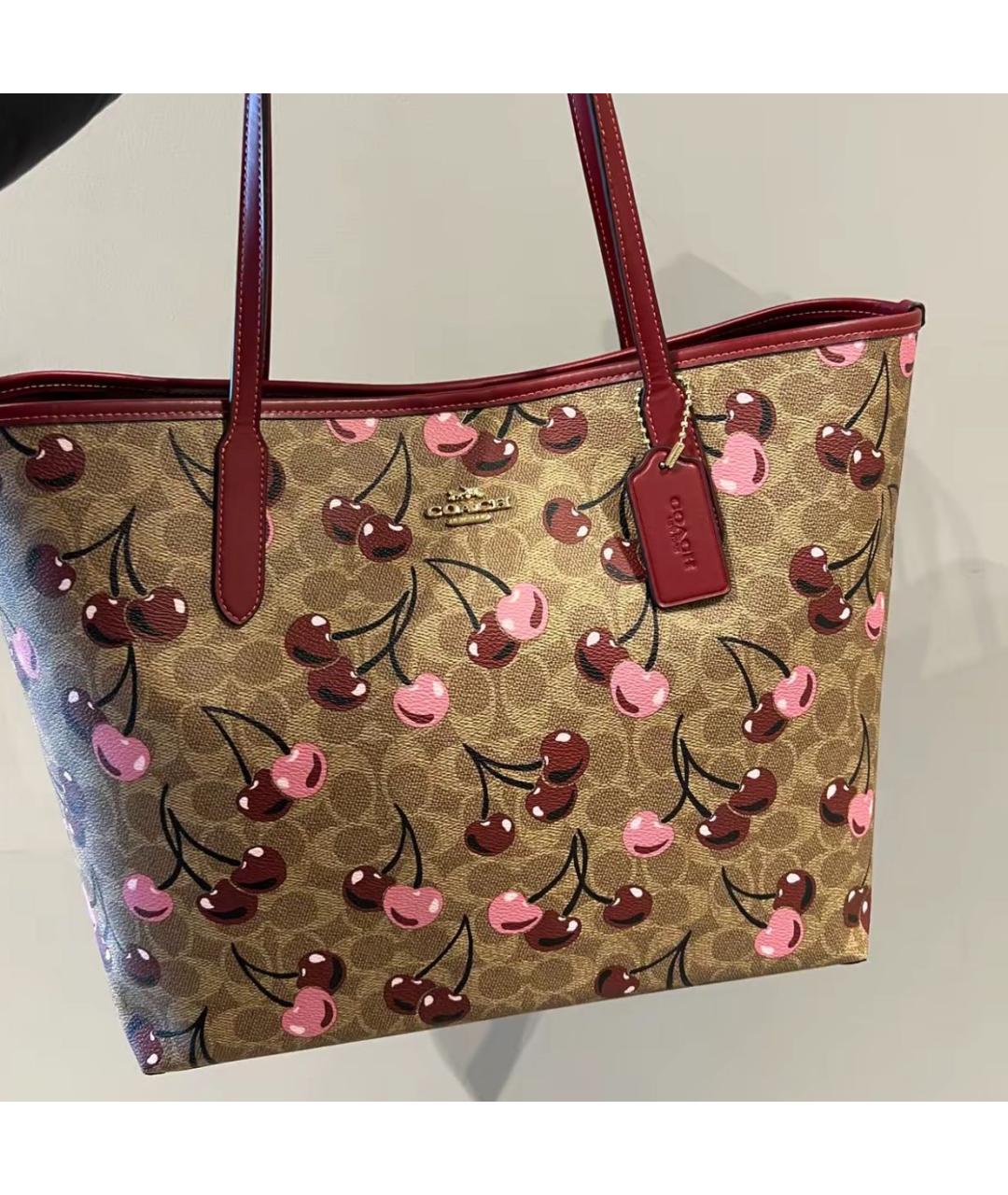 COACH Коричневая кожаная сумка тоут, фото 3