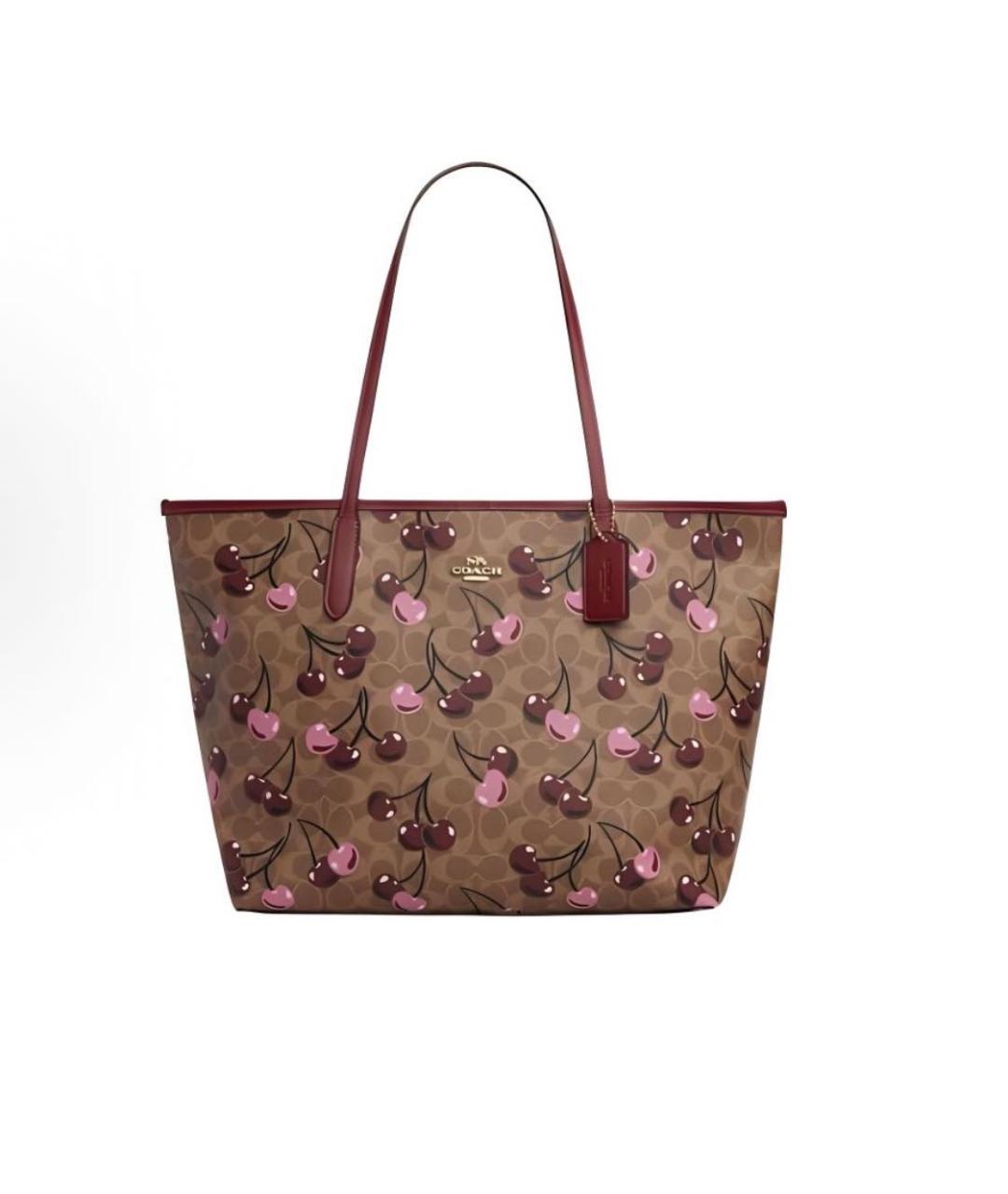 COACH Коричневая кожаная сумка тоут, фото 5