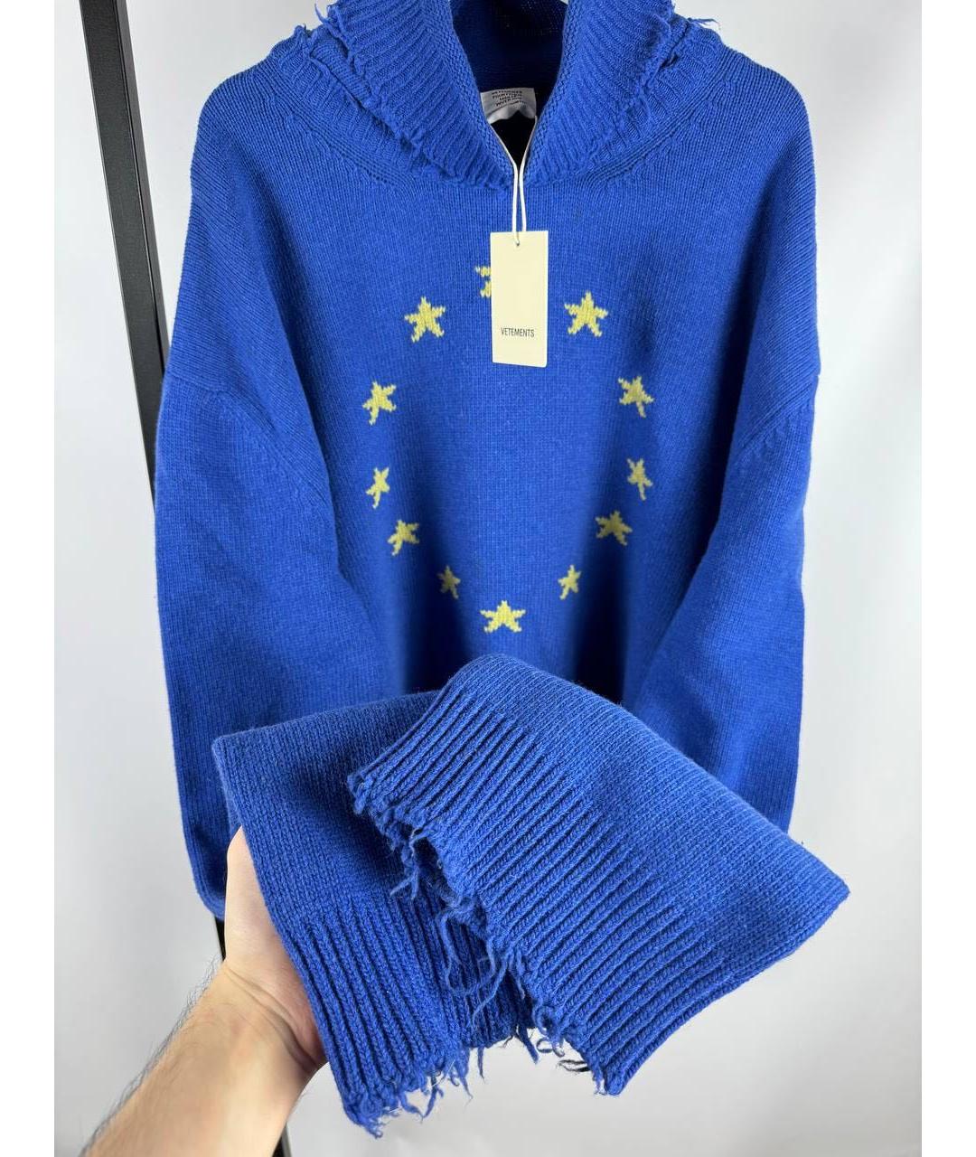 VETEMENTS Темно-синий шерстяной джемпер / свитер, фото 4