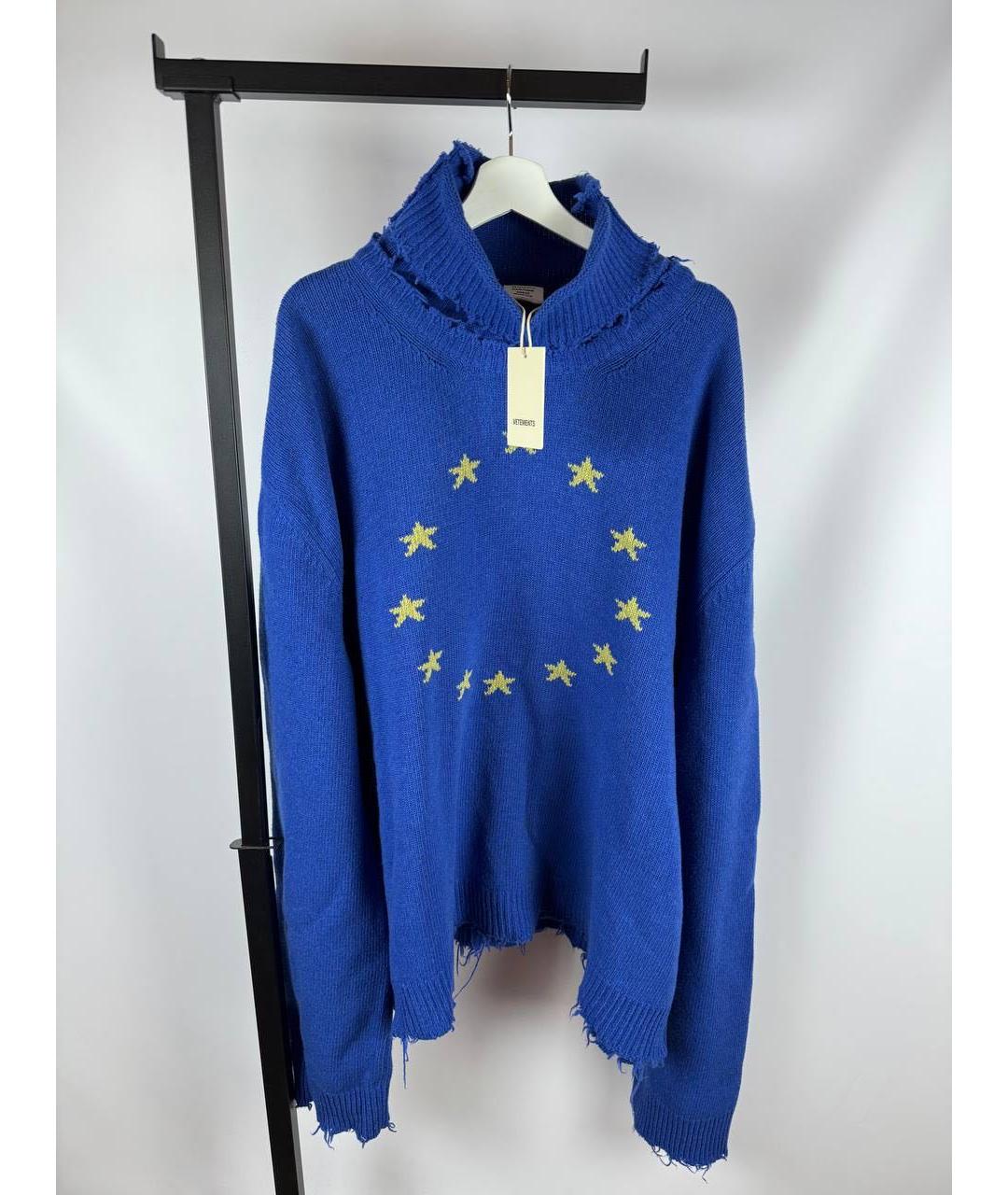 VETEMENTS Темно-синий шерстяной джемпер / свитер, фото 2