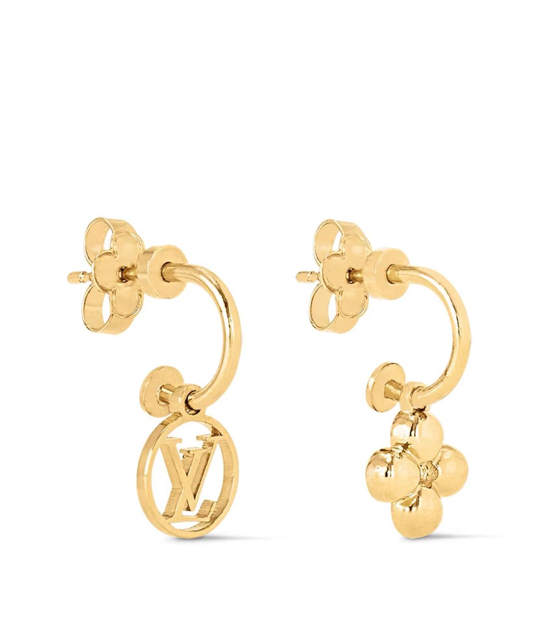 LOUIS VUITTON Золотые латунные серьги, фото 2