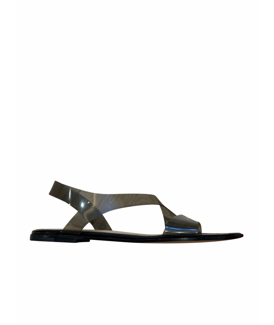 GIANVITO ROSSI Черные резиновые сандалии, фото 1