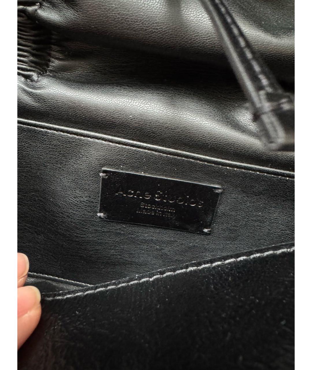 ACNE STUDIOS Черная кожаная сумка через плечо, фото 8