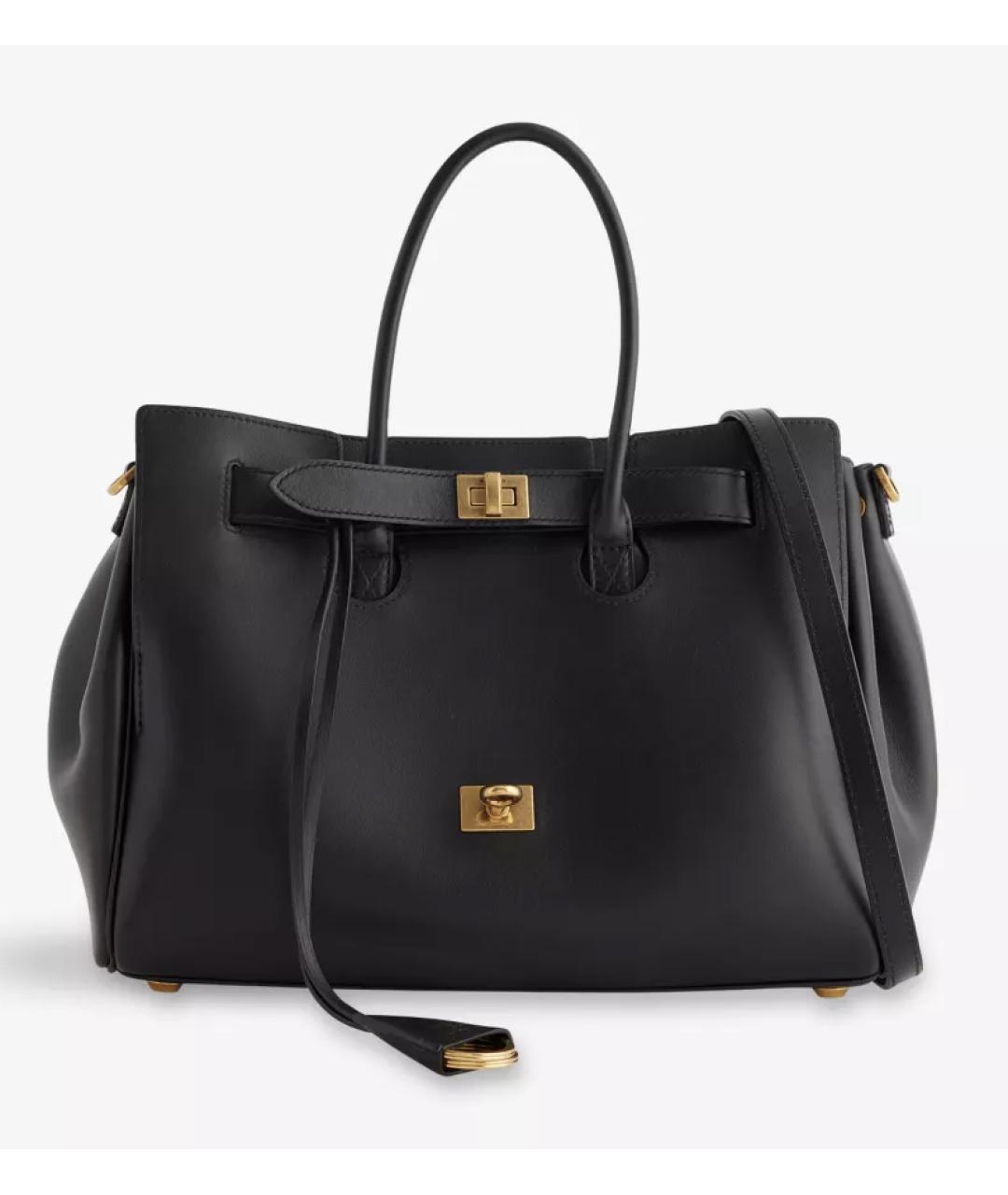 BALENCIAGA Черная кожаная сумка тоут, фото 9