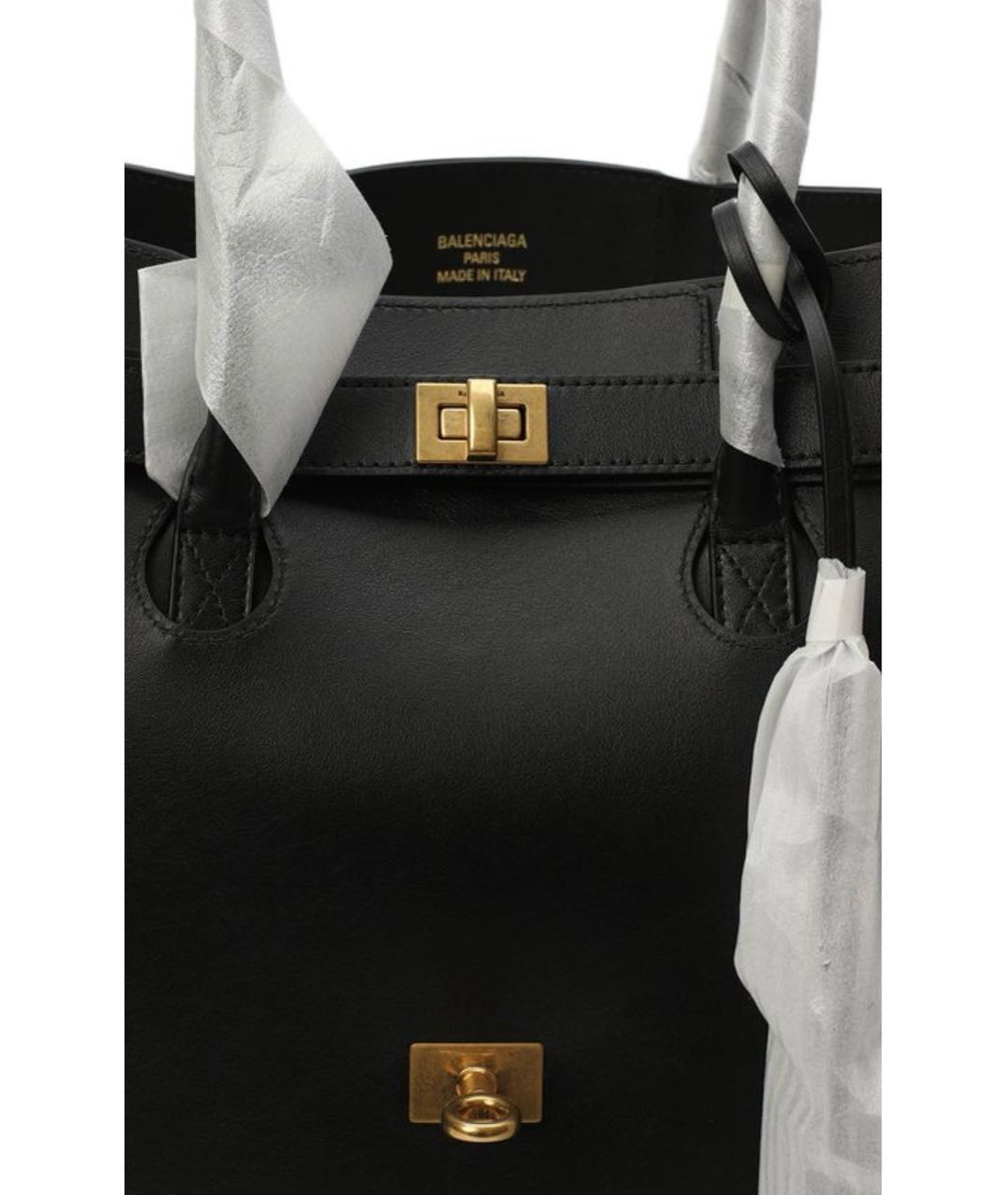 BALENCIAGA Черная кожаная сумка тоут, фото 7