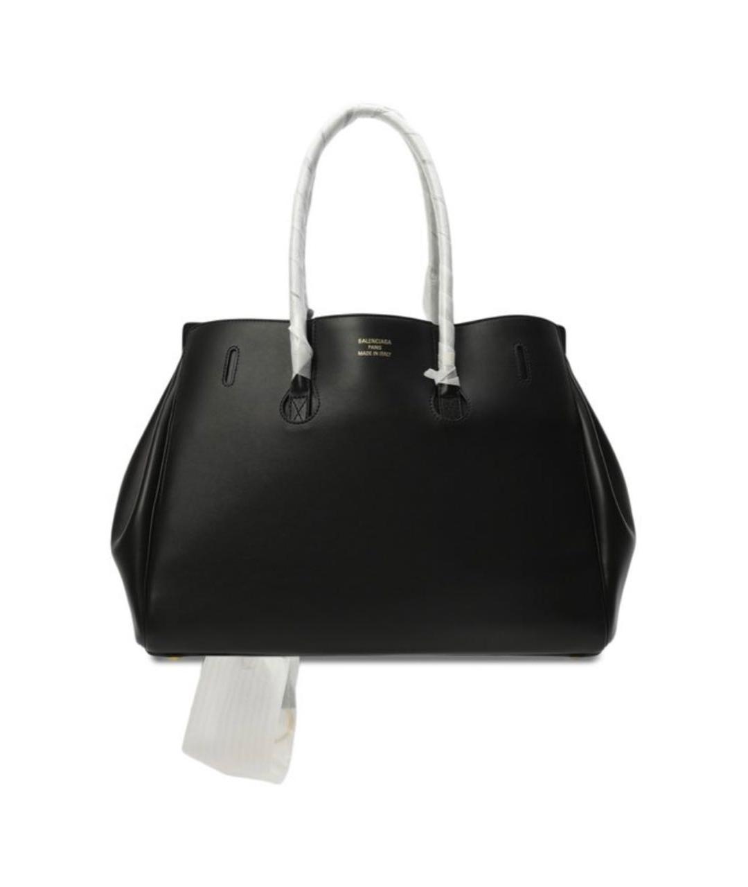 BALENCIAGA Черная кожаная сумка тоут, фото 3