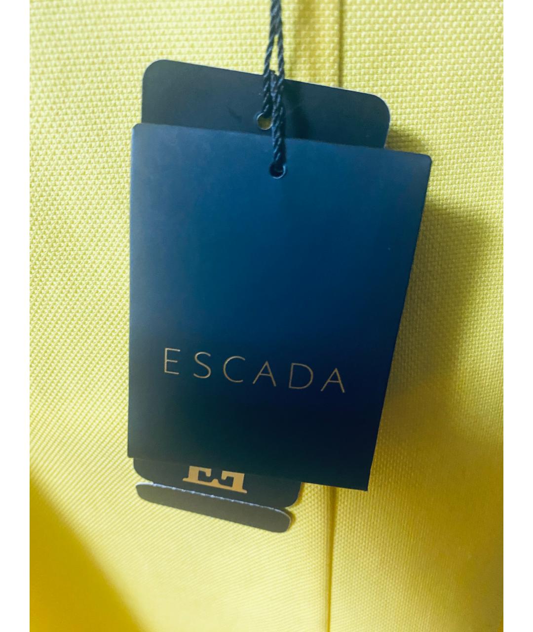 ESCADA Желтый хлопко-эластановый костюм с юбками, фото 5