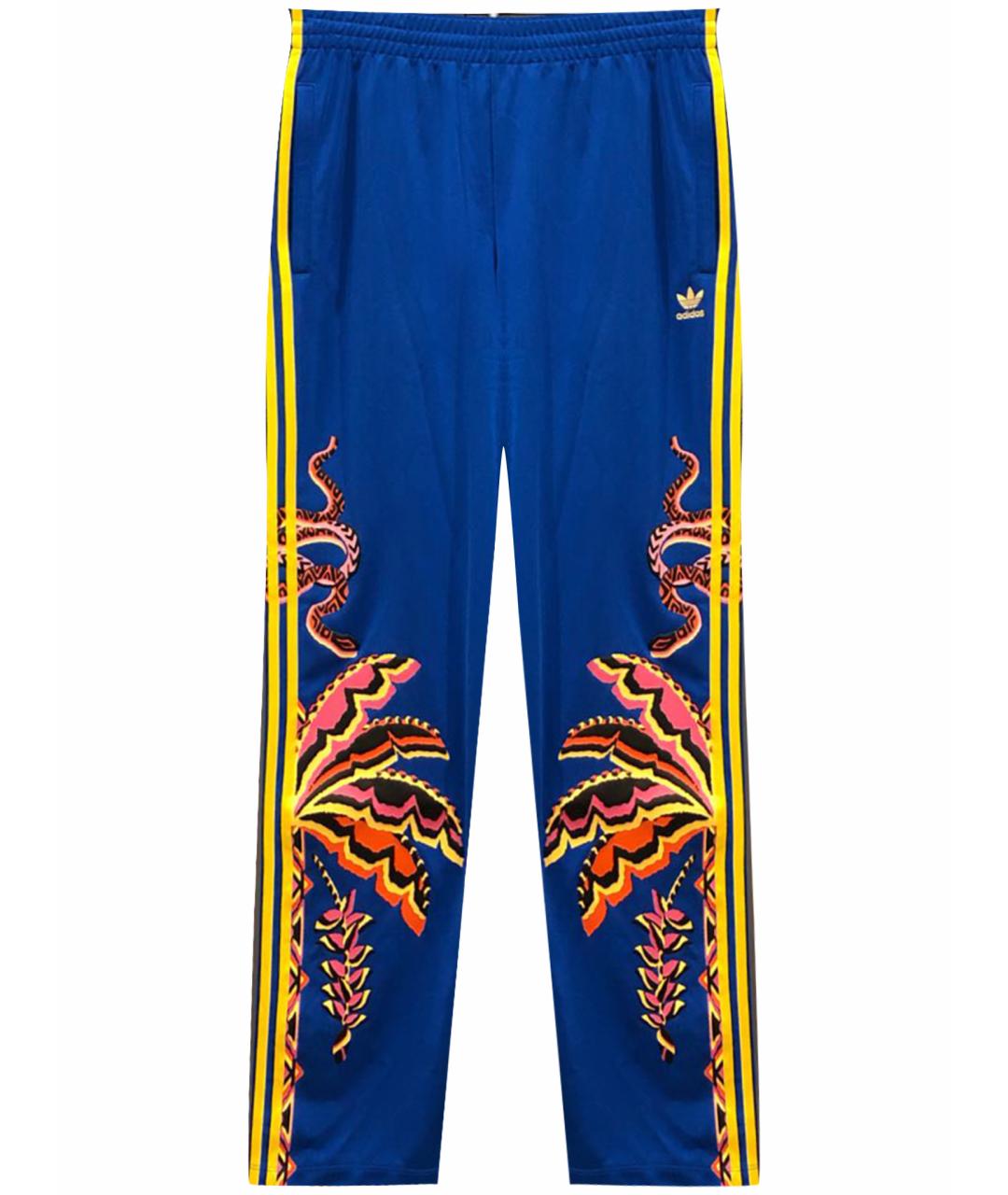 ADIDAS Синие полиэстеровые брюки широкие, фото 1