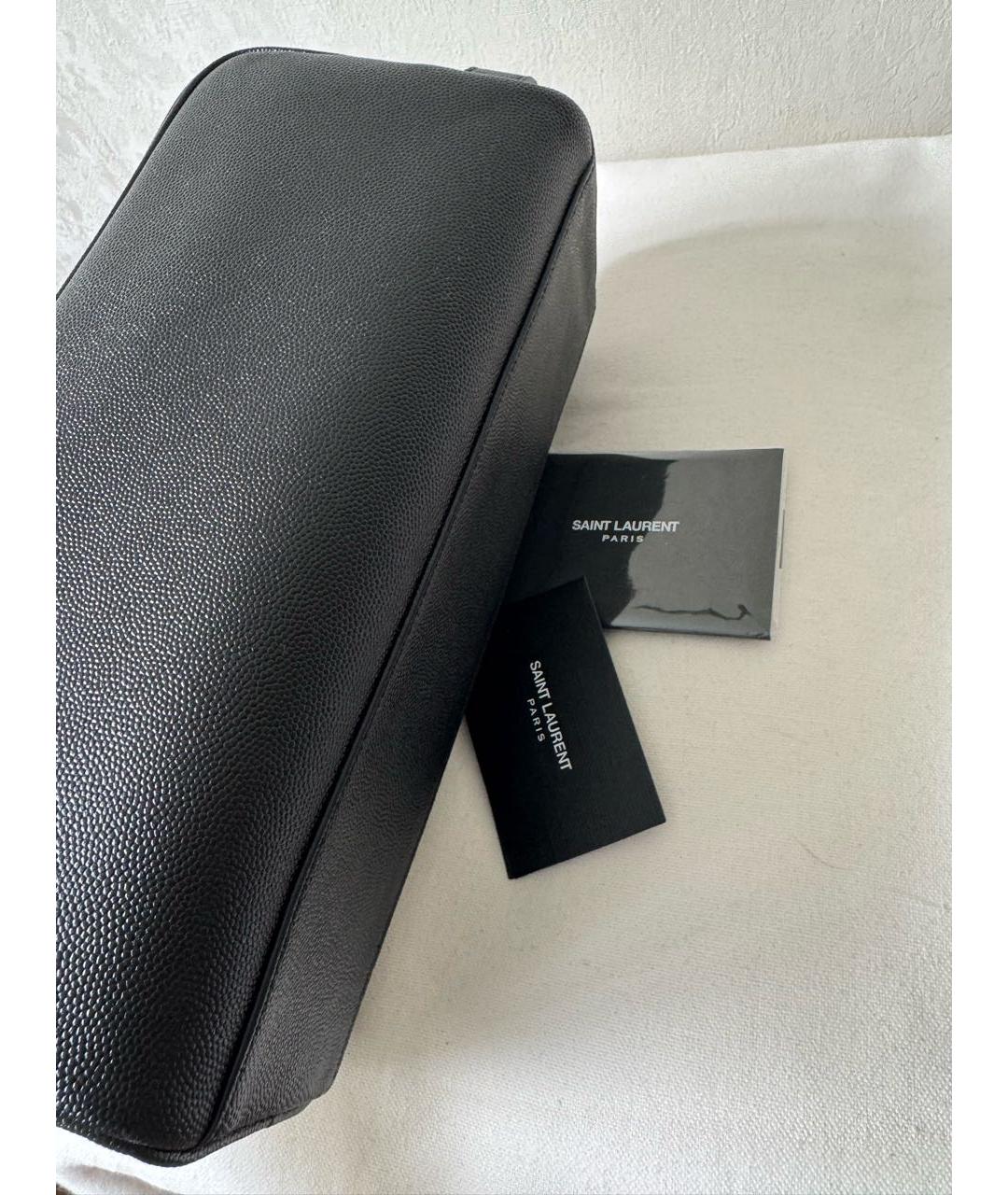 SAINT LAURENT Черная кожаная косметичка, фото 8