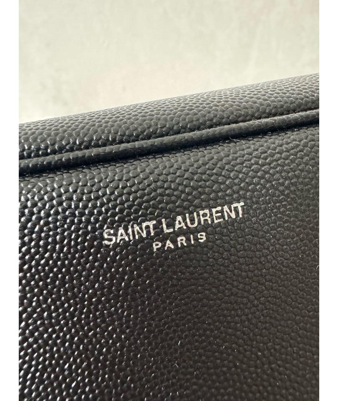 SAINT LAURENT Черная кожаная косметичка, фото 5