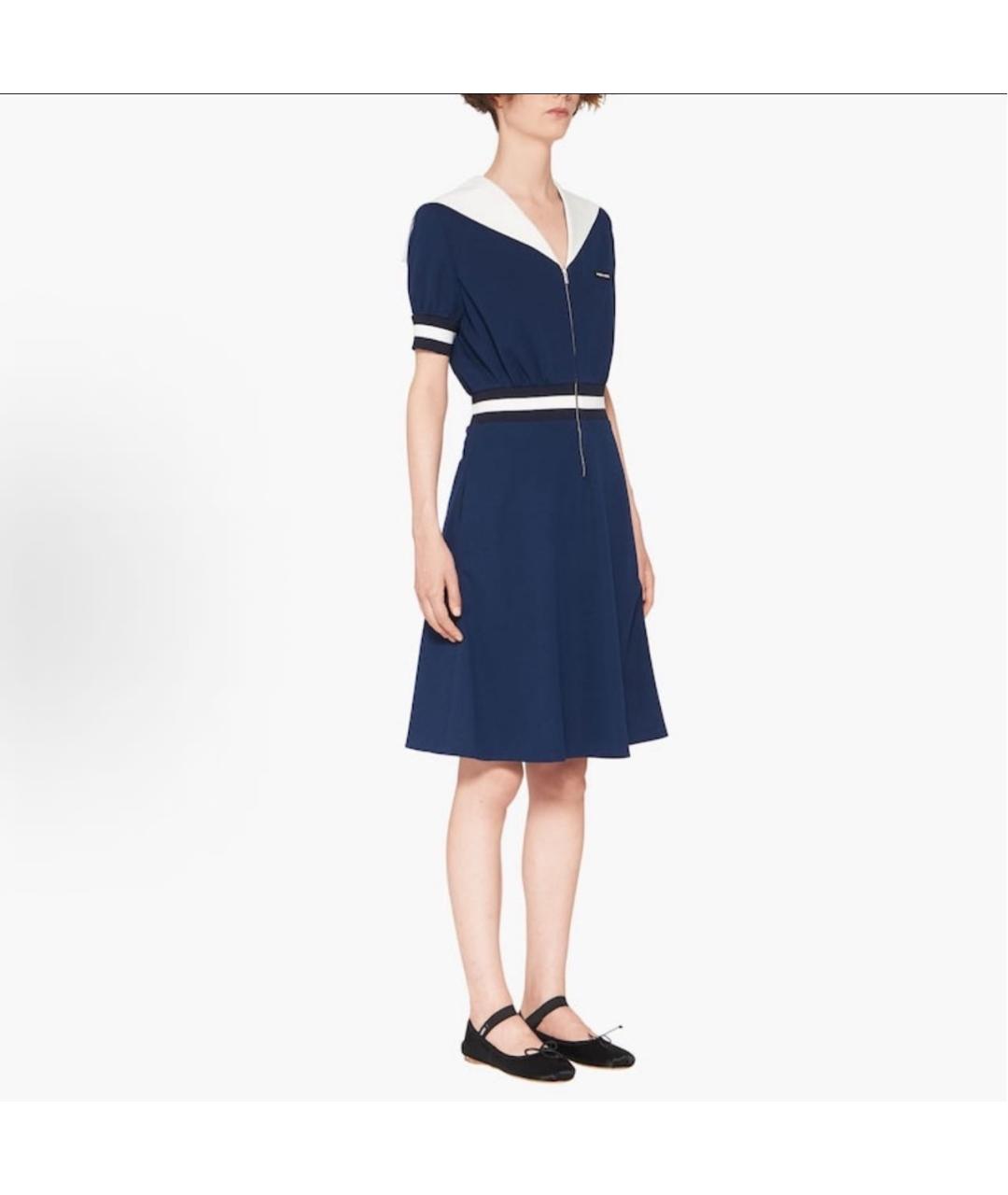 MIU MIU Синее хлопковое повседневное платье, фото 5