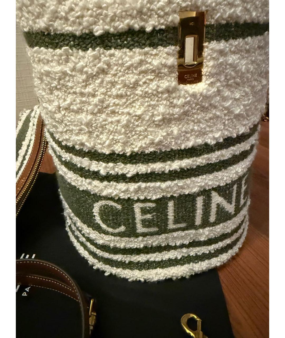 CELINE Зеленая тканевая пляжная сумка, фото 2