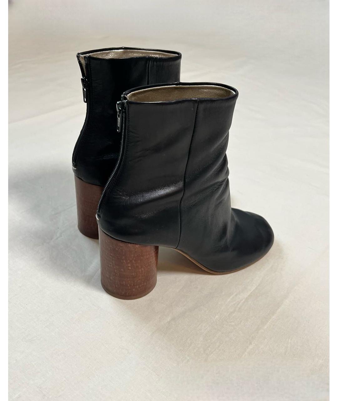 MAISON MARGIELA Черные кожаные ботильоны, фото 8