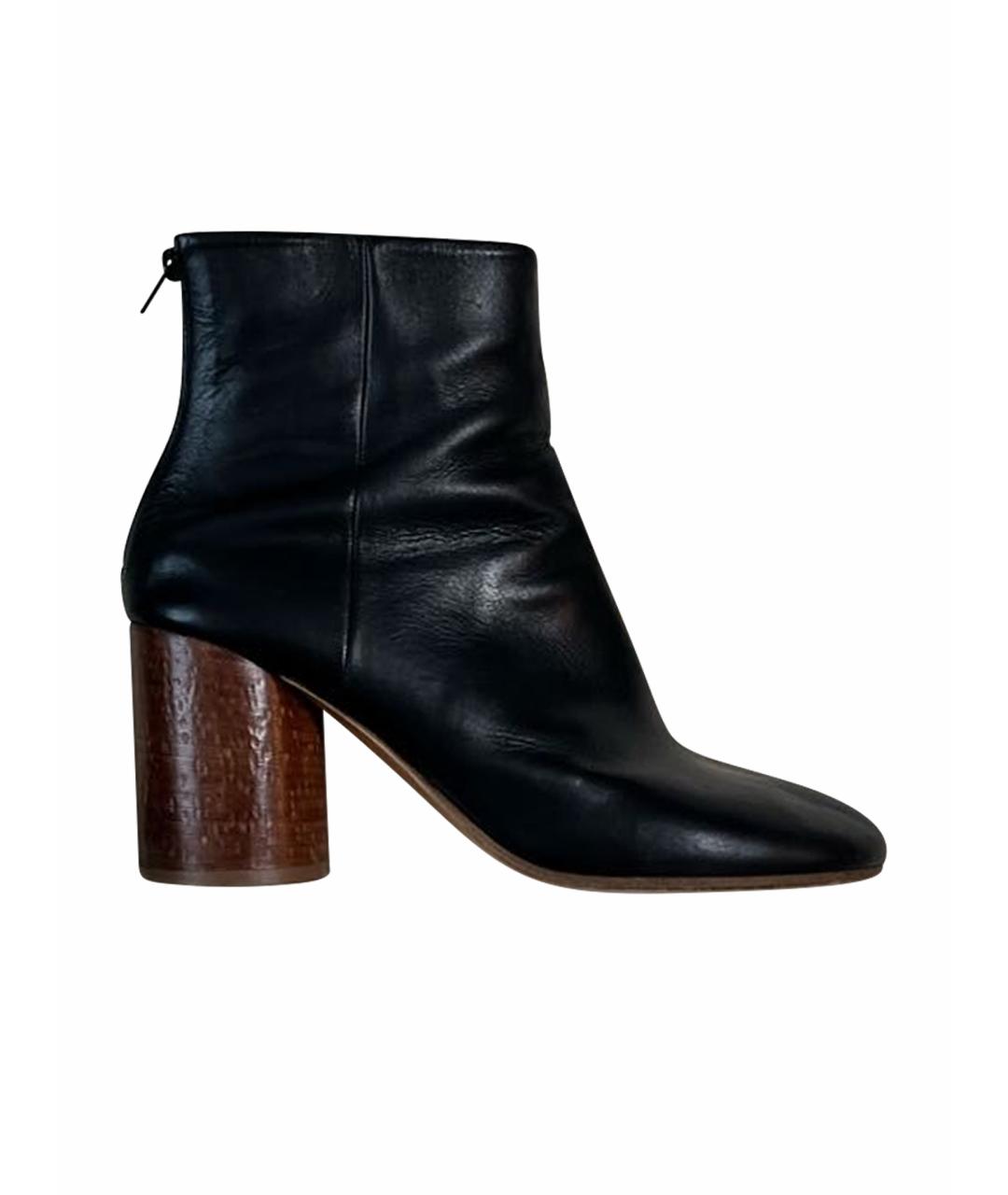 MAISON MARGIELA Черные кожаные ботильоны, фото 1