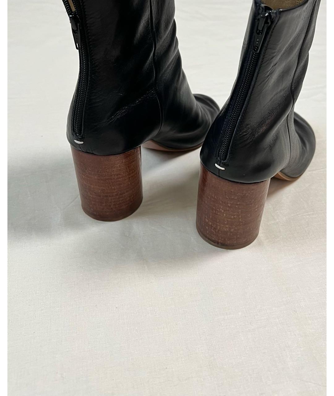 MAISON MARGIELA Черные кожаные ботильоны, фото 5