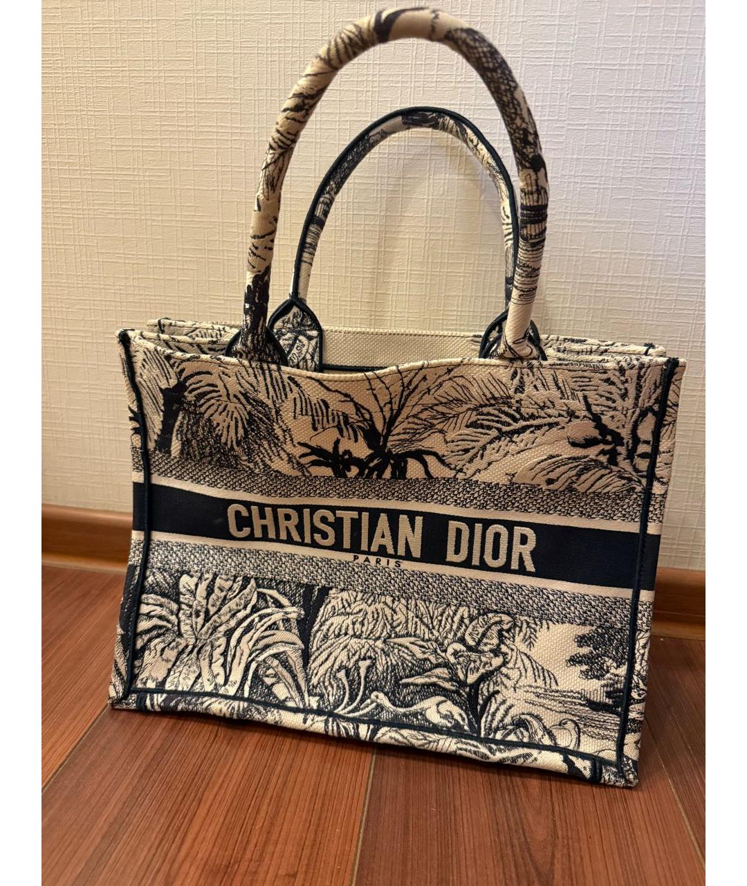 CHRISTIAN DIOR Синяя тканевая сумка тоут, фото 6