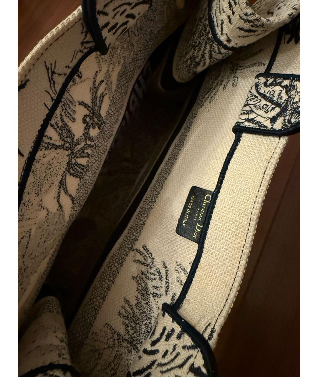 CHRISTIAN DIOR Синяя тканевая сумка тоут, фото 4