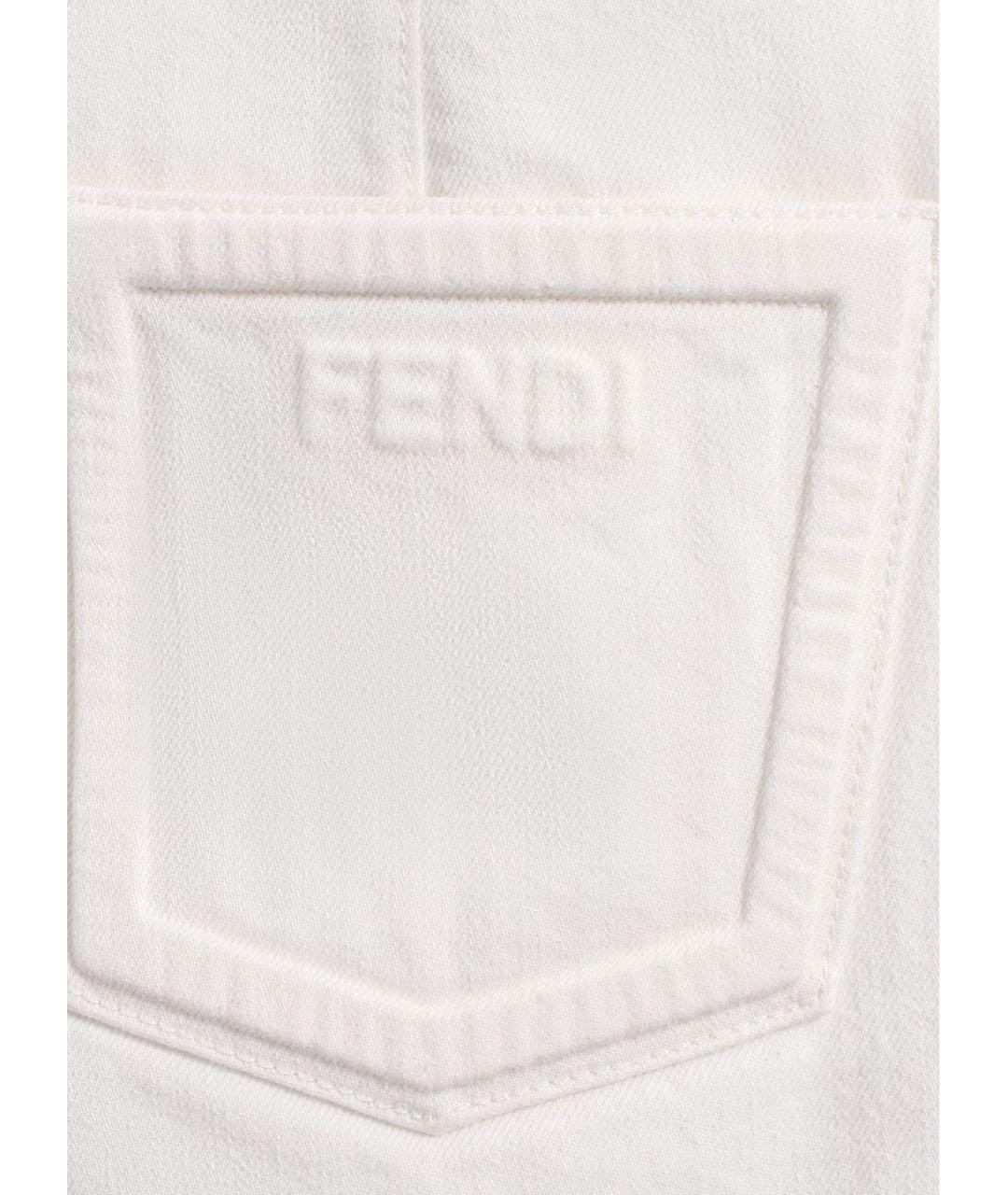 FENDI Белые хлопковые шорты, фото 3