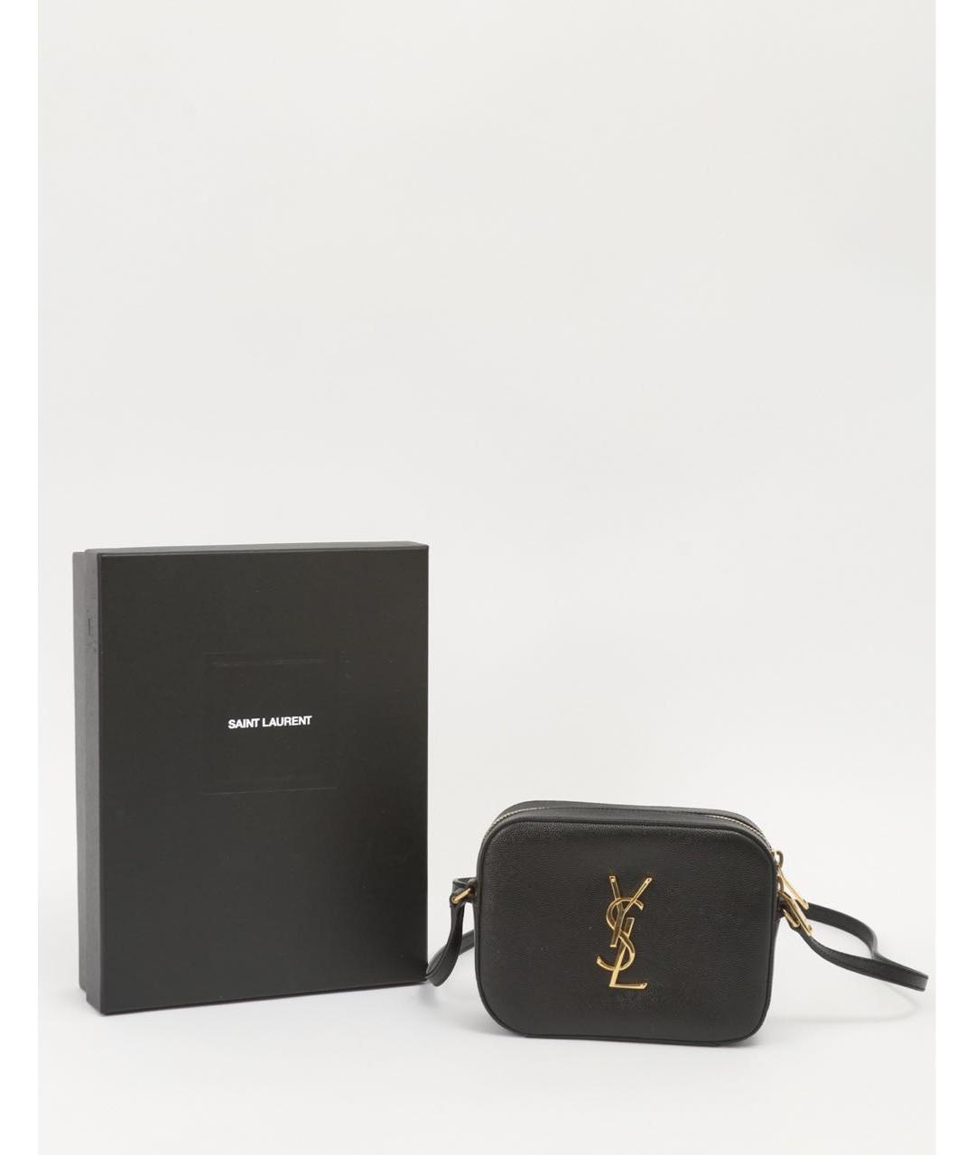 SAINT LAURENT Черная кожаная сумка через плечо, фото 2