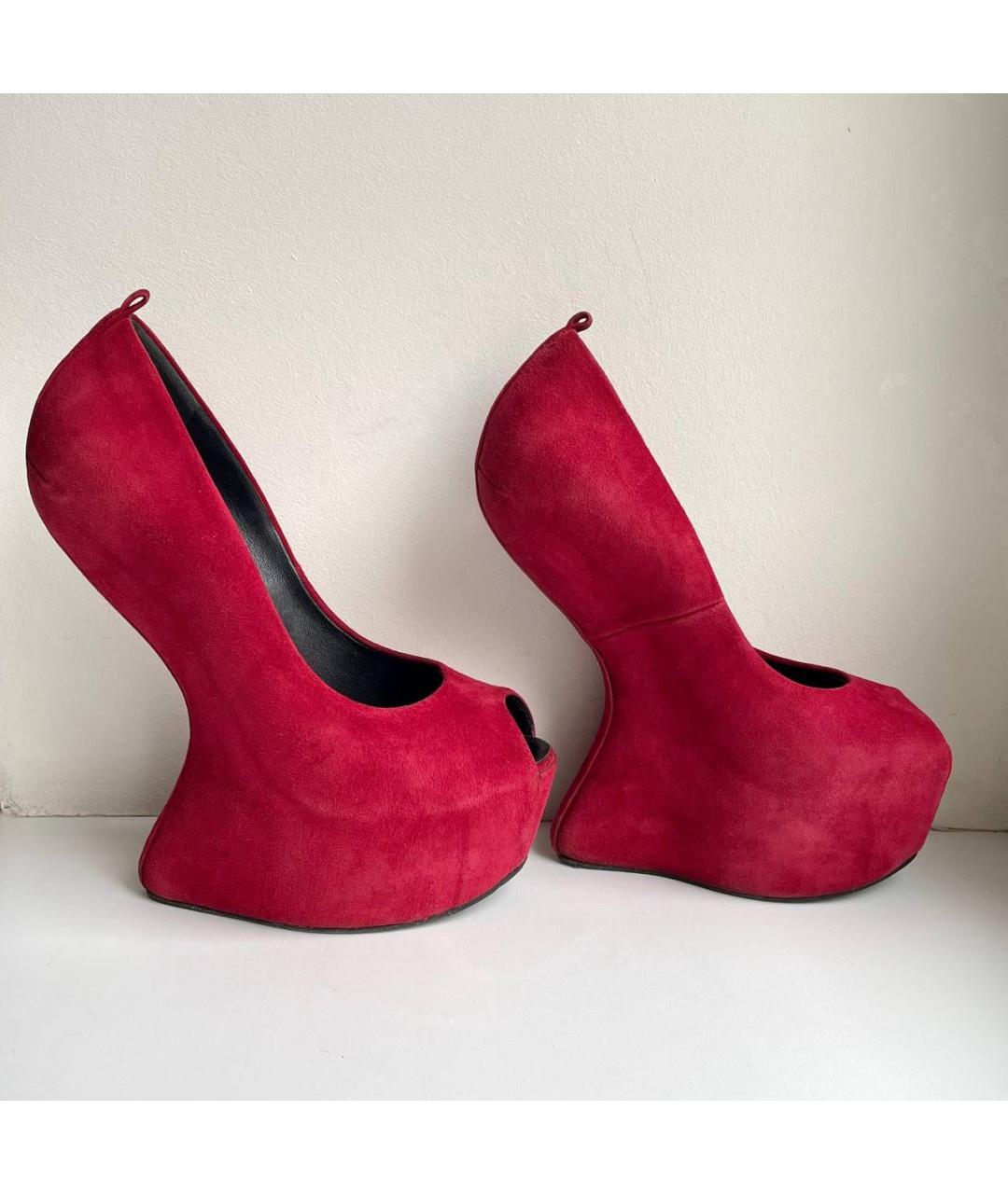 GIUSEPPE ZANOTTI DESIGN Бордовые замшевые туфли, фото 3