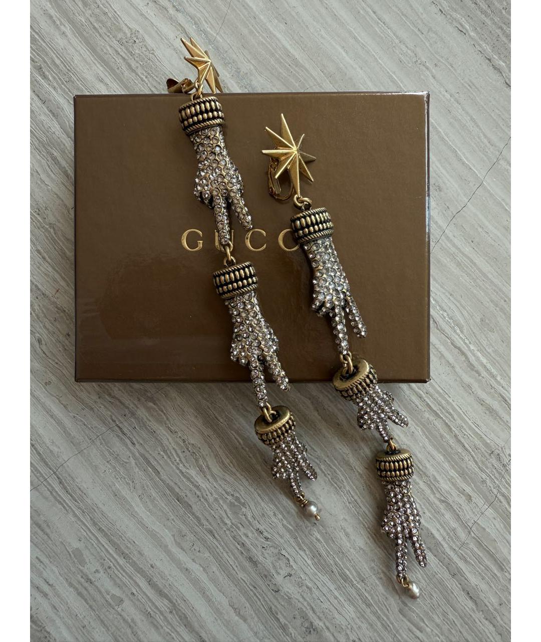 GUCCI Золотые латунные серьги, фото 3