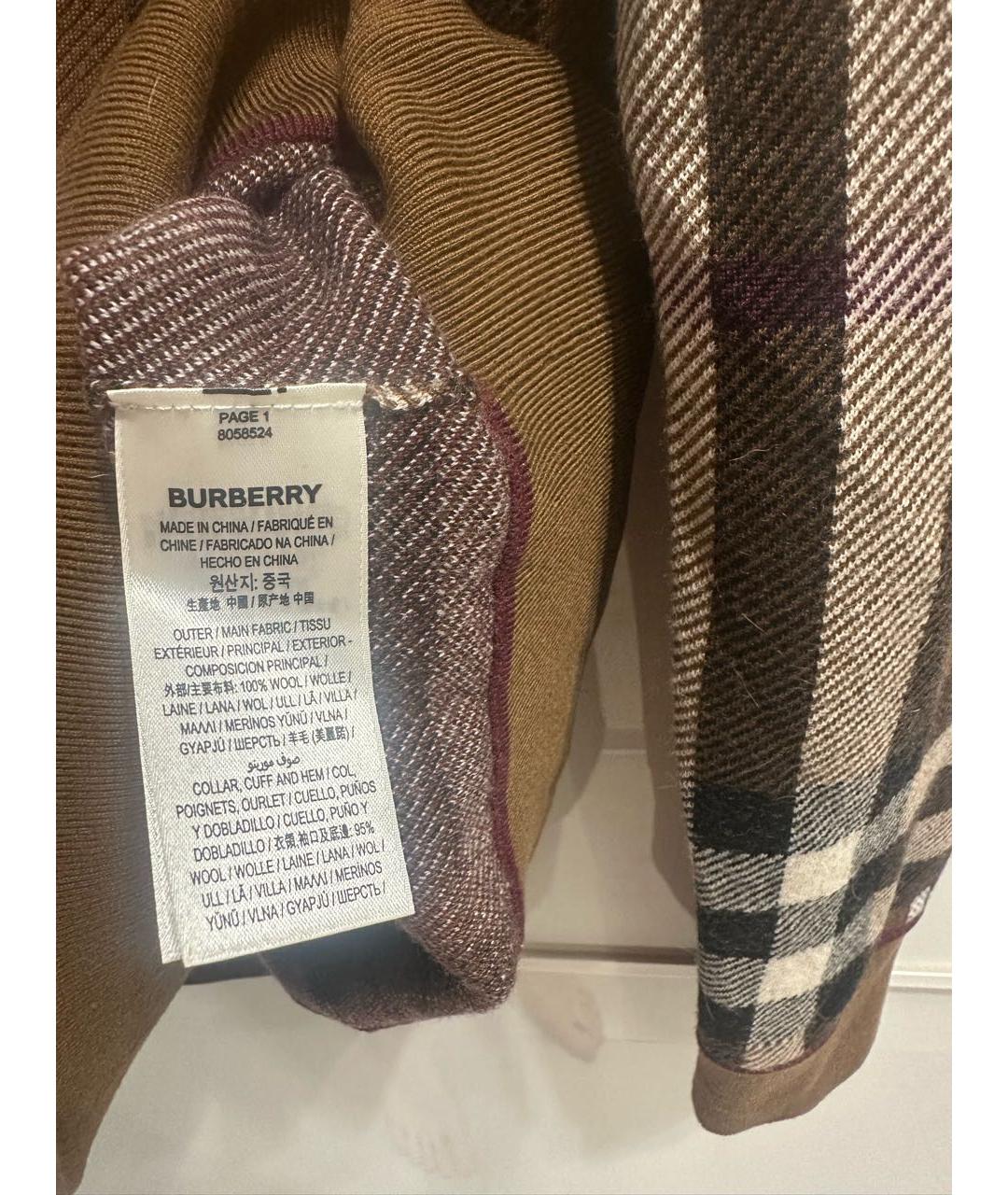 BURBERRY Коричневый шерстяной джемпер / свитер, фото 3