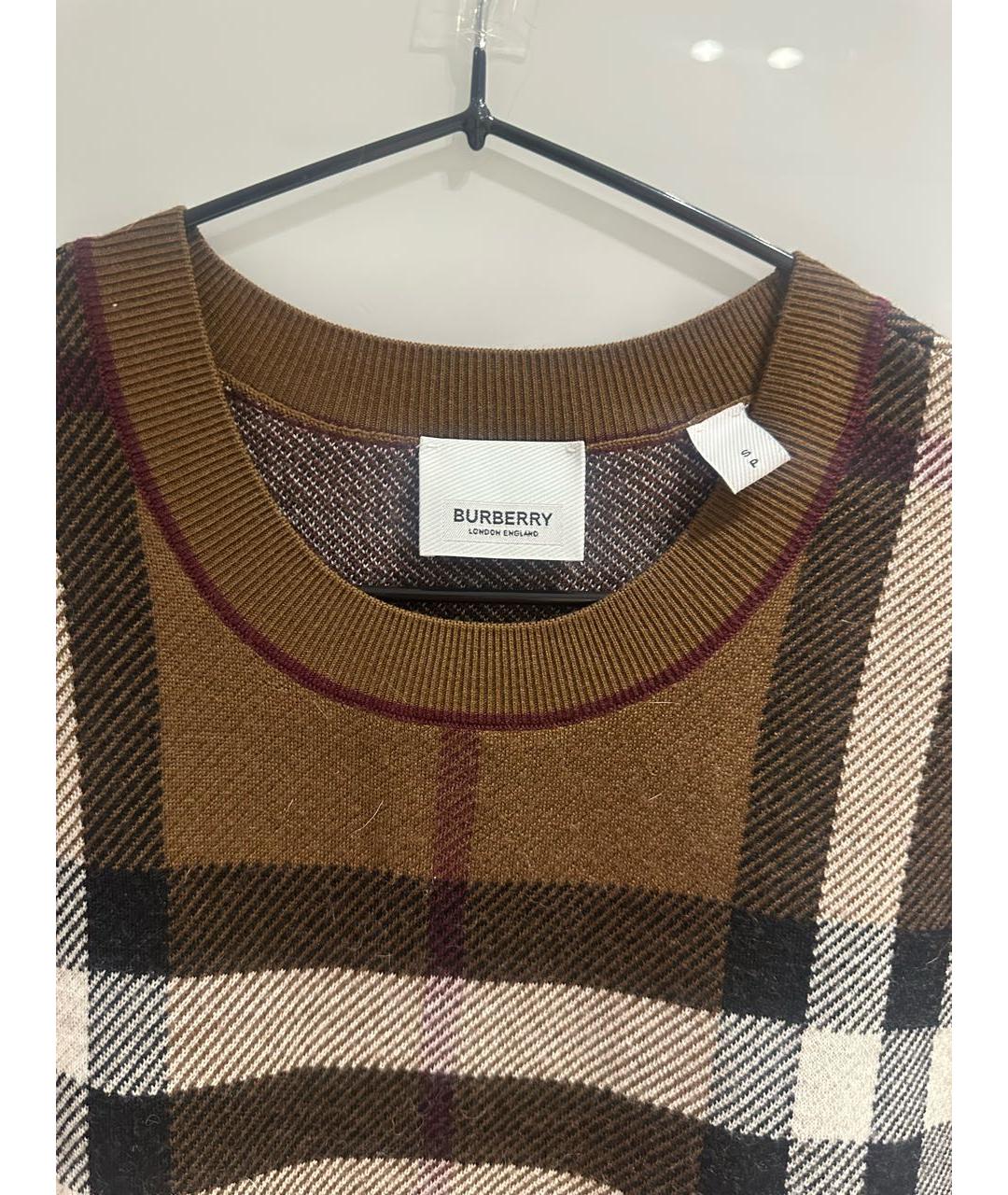 BURBERRY Коричневый шерстяной джемпер / свитер, фото 4