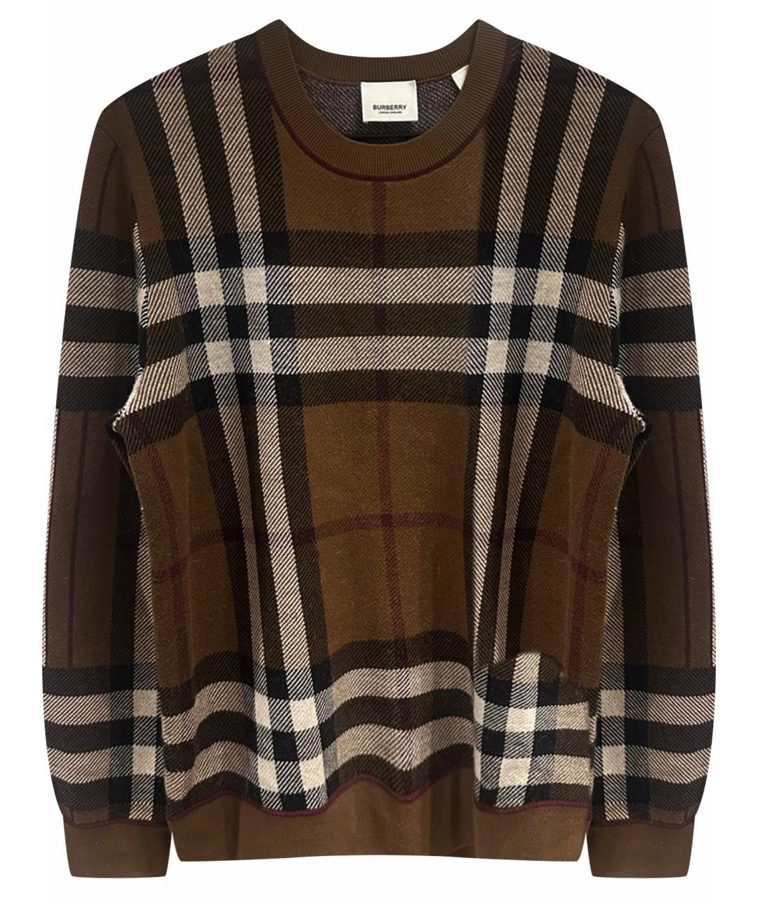 BURBERRY Коричневый шерстяной джемпер / свитер, фото 1