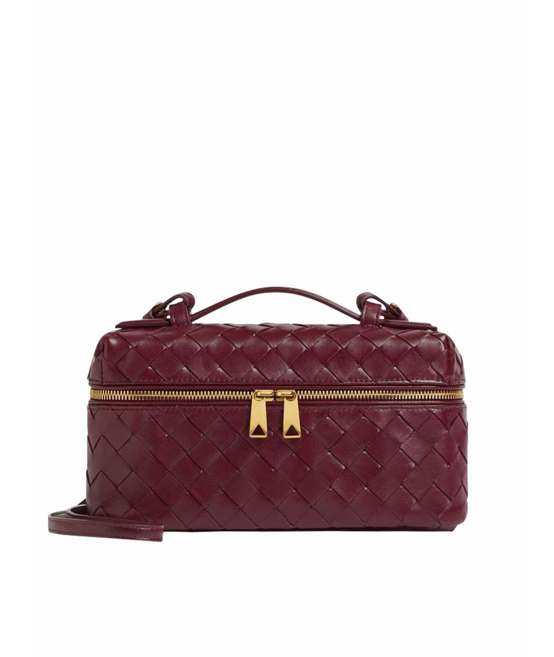 BOTTEGA VENETA Бордовая кожаная сумка через плечо, фото 1