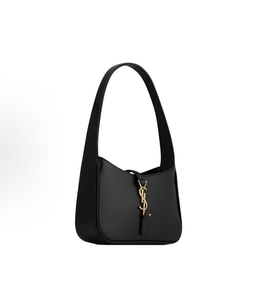 SAINT LAURENT Черная кожаная сумка с короткими ручками, фото 4