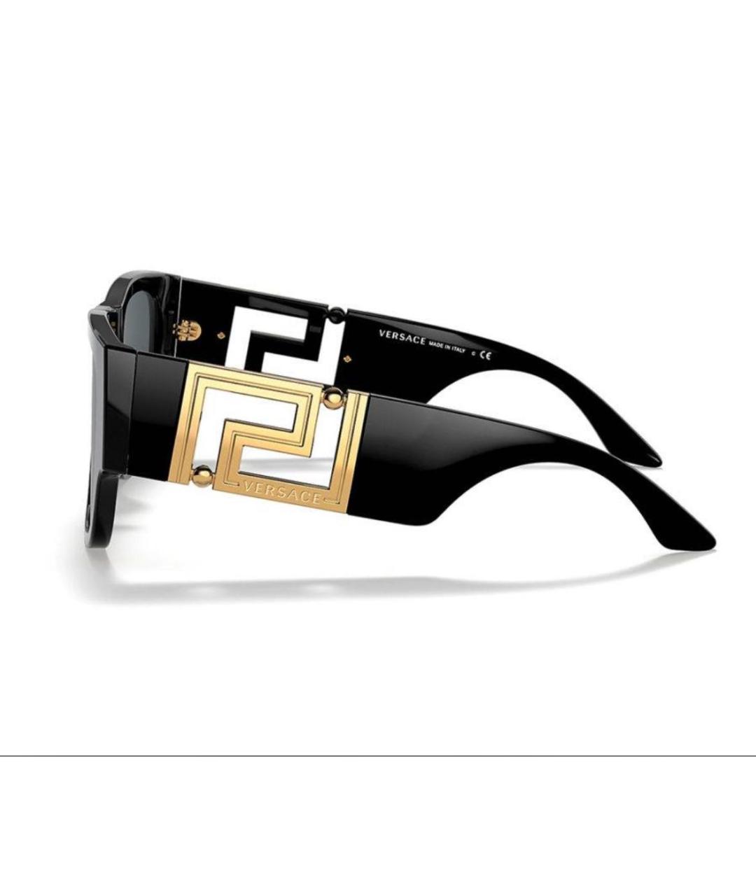 VERSACE Черные пластиковые солнцезащитные очки, фото 7