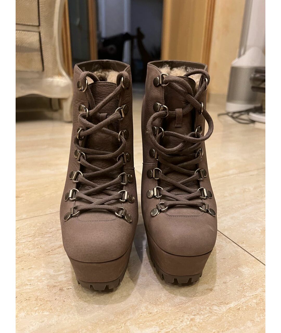 GUCCI Серые кожаные ботильоны, фото 2