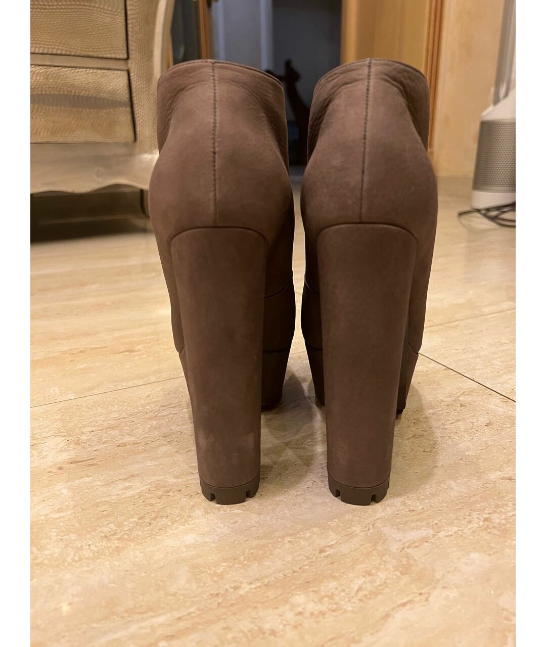 GUCCI Серые кожаные ботильоны, фото 3