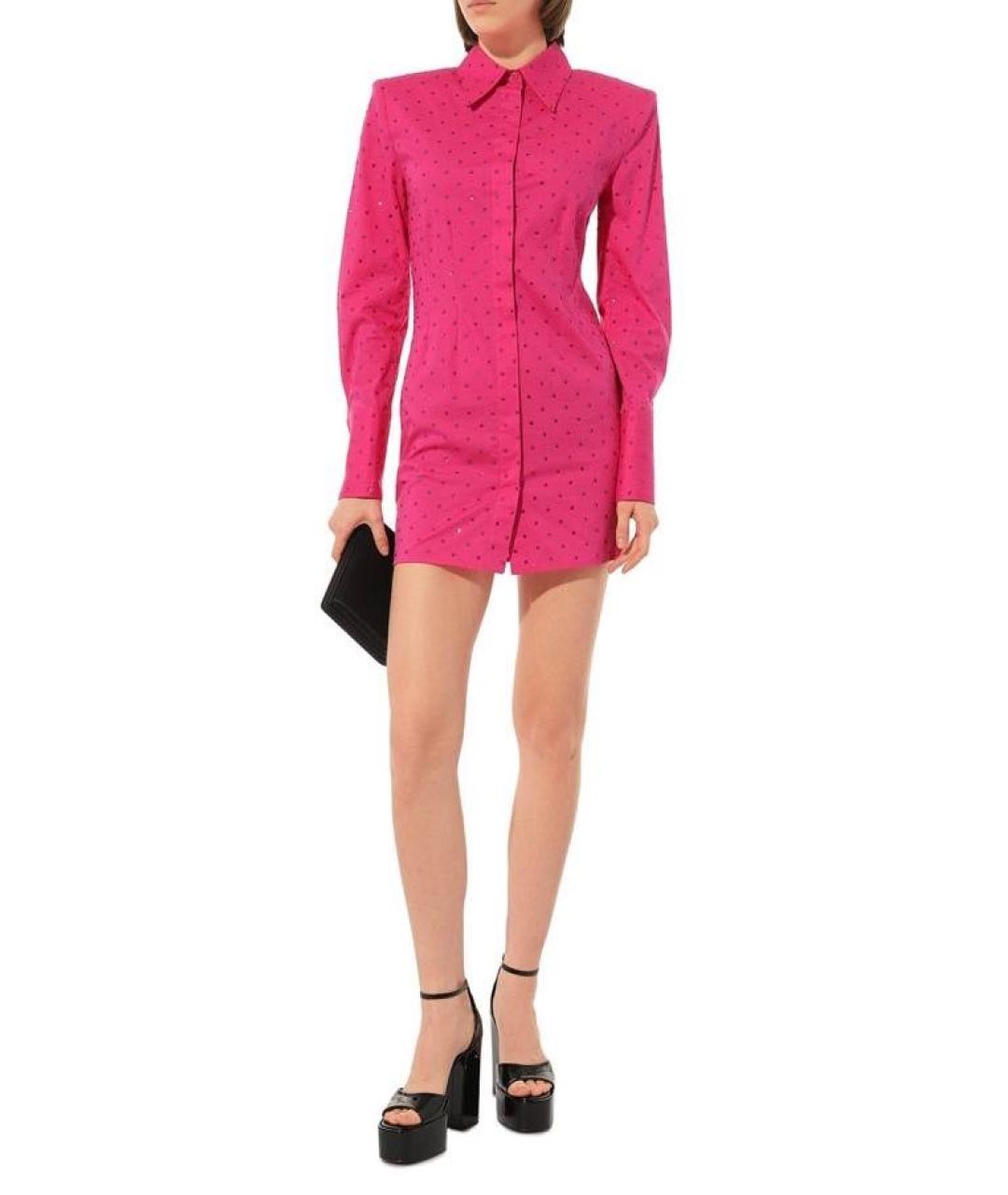 GIUSEPPE DI MORABITO Фуксия хлопковое коктейльное платье, фото 8
