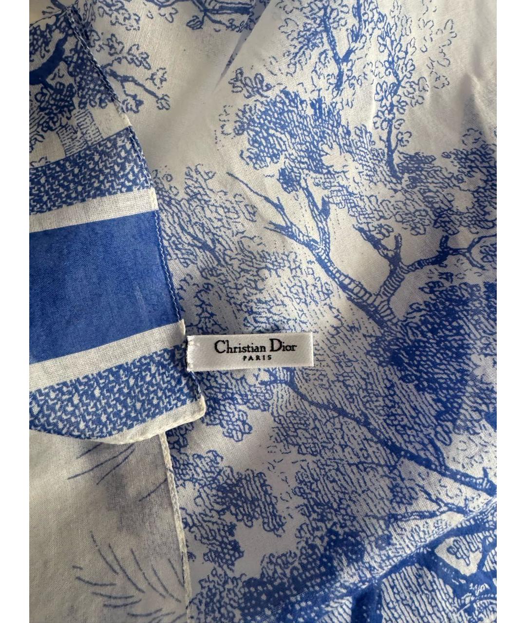 CHRISTIAN DIOR Голубое хлопковое парео, фото 2