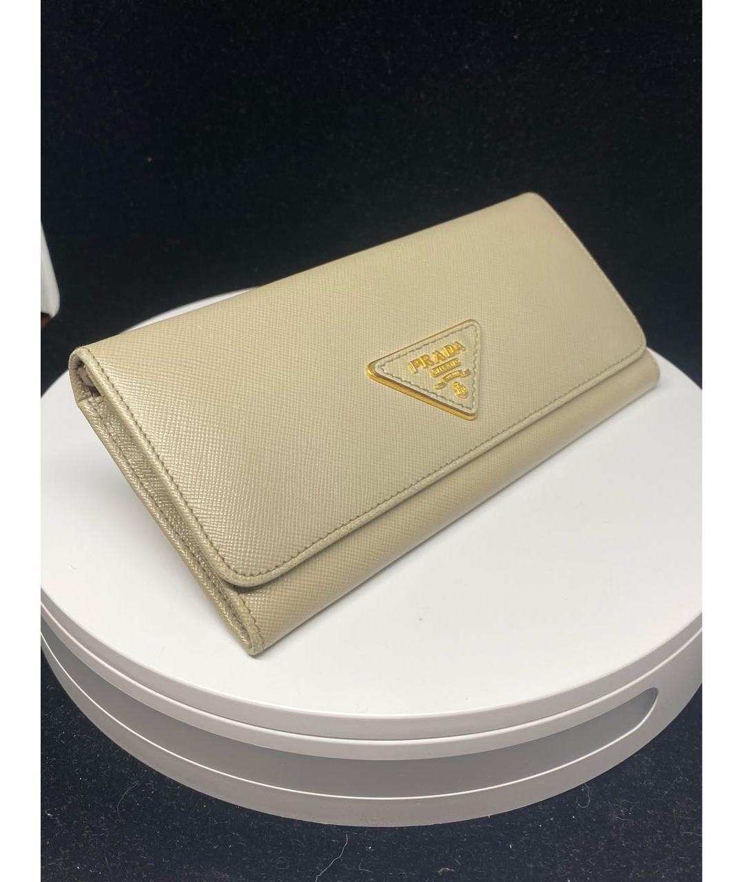 PRADA Серый кожаный кошелек, фото 2