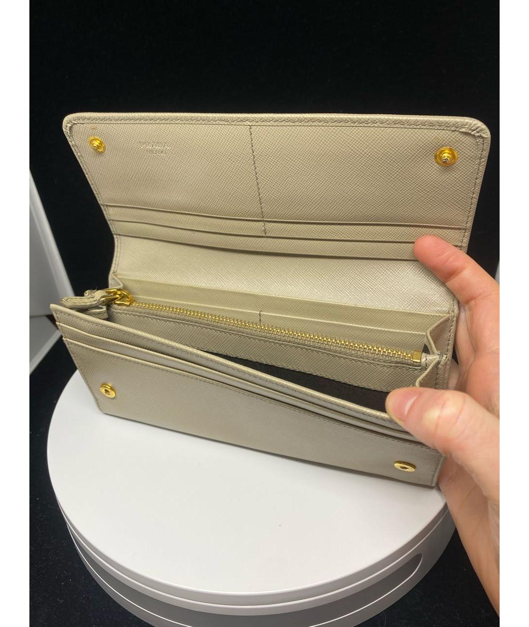 PRADA Серый кожаный кошелек, фото 4