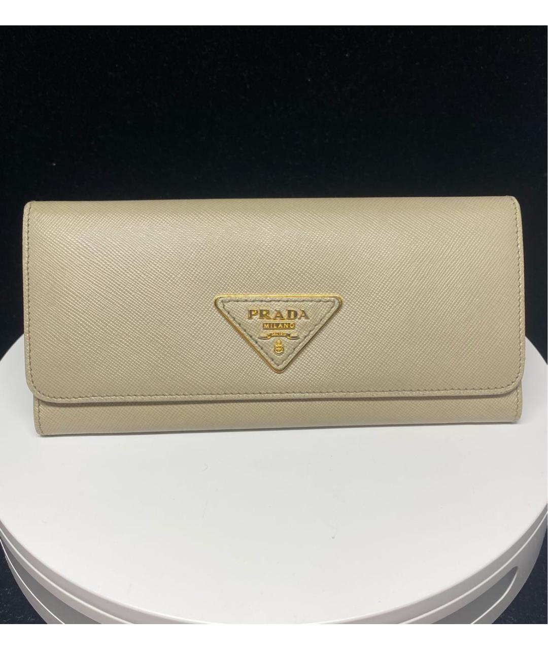 PRADA Серый кожаный кошелек, фото 6