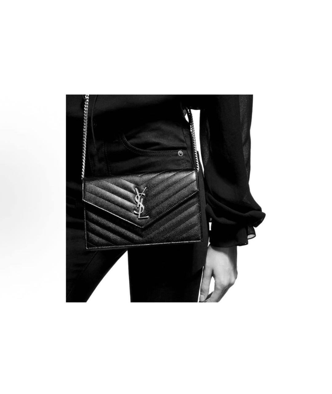 SAINT LAURENT Бежевая кожаная сумка через плечо, фото 5