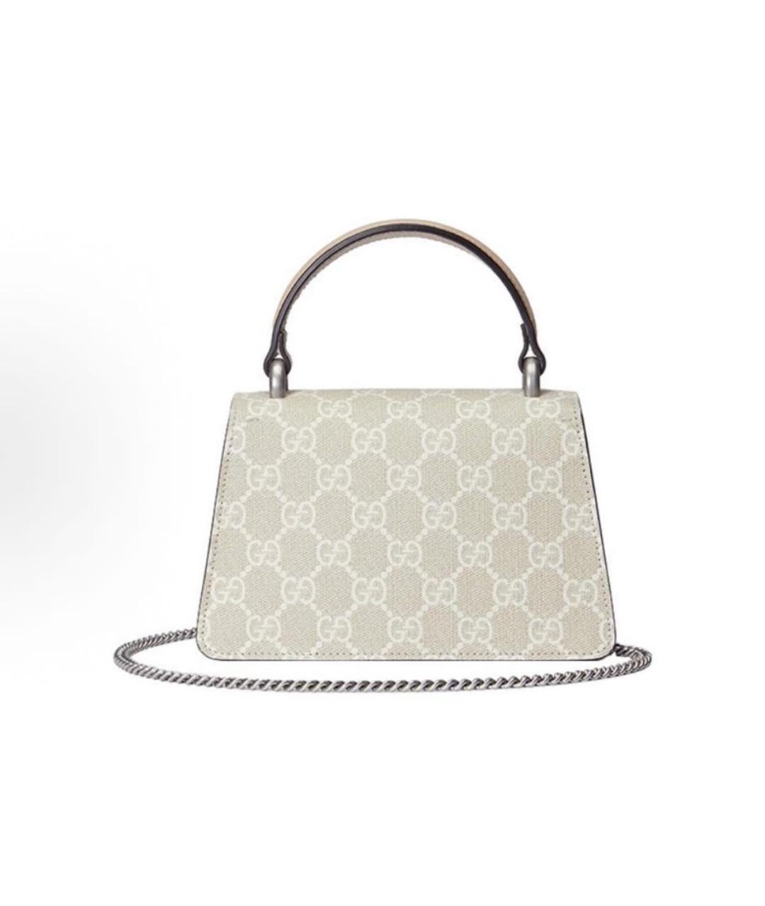 GUCCI Бежевая кожаная сумка с короткими ручками, фото 4