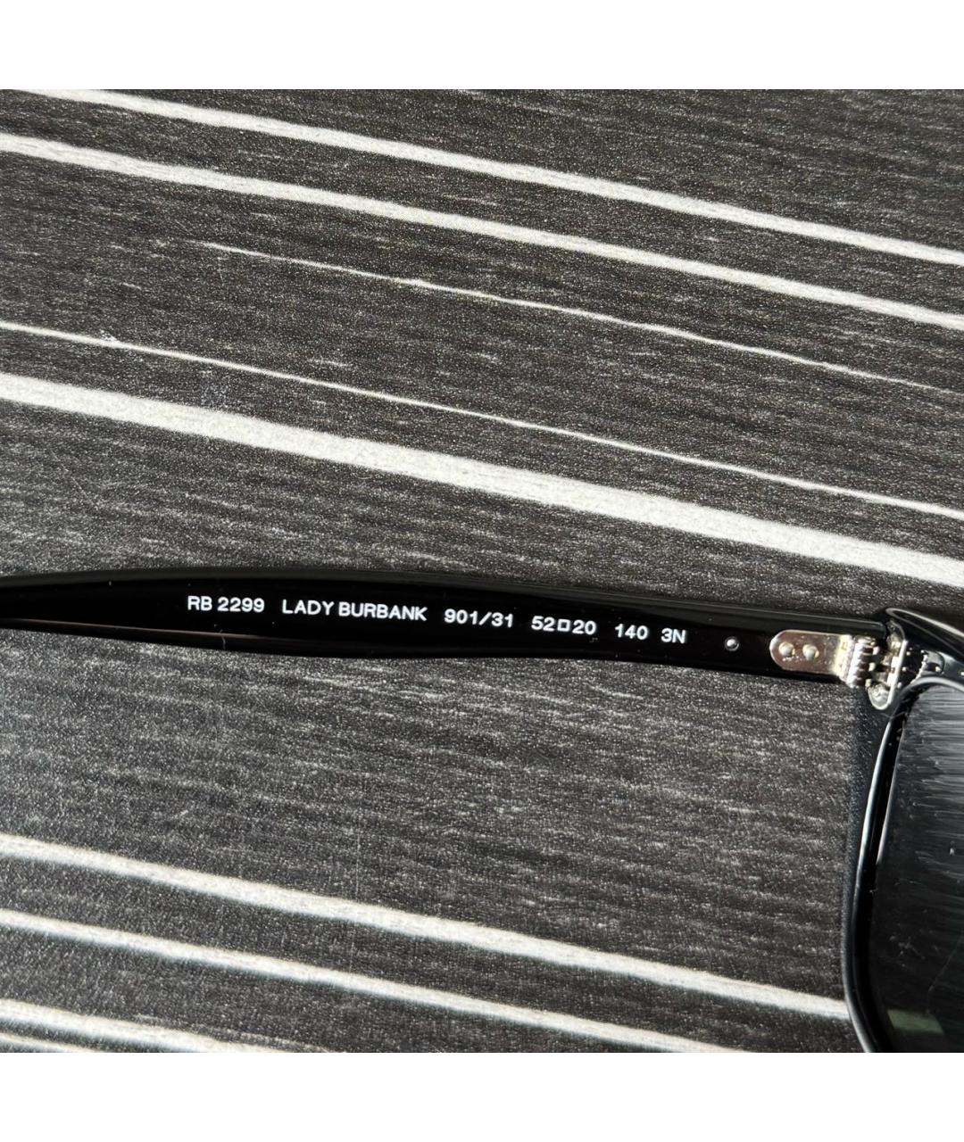 RAY BAN Черные пластиковые солнцезащитные очки, фото 3