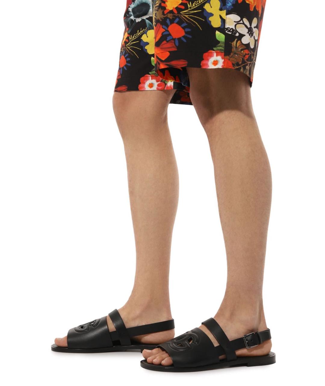 DOLCE&GABBANA Черные кожаные сандалии, фото 5