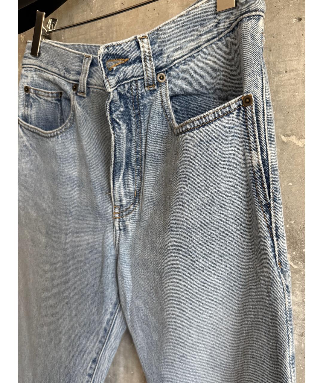 SAINT LAURENT Голубые хлопковые прямые джинсы, фото 8