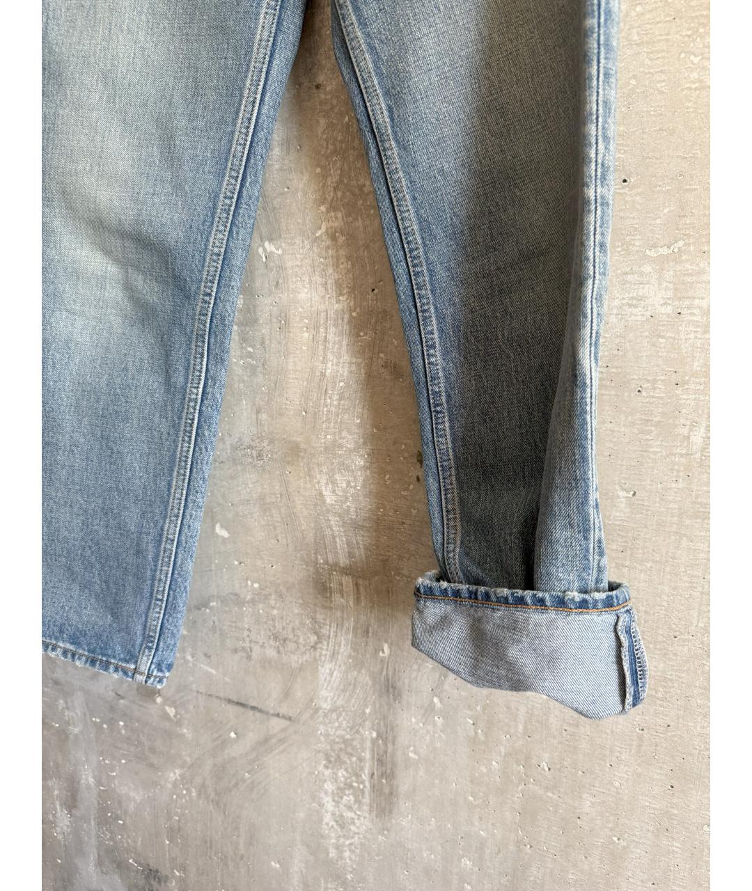 SAINT LAURENT Голубые хлопковые джинсы слим, фото 7