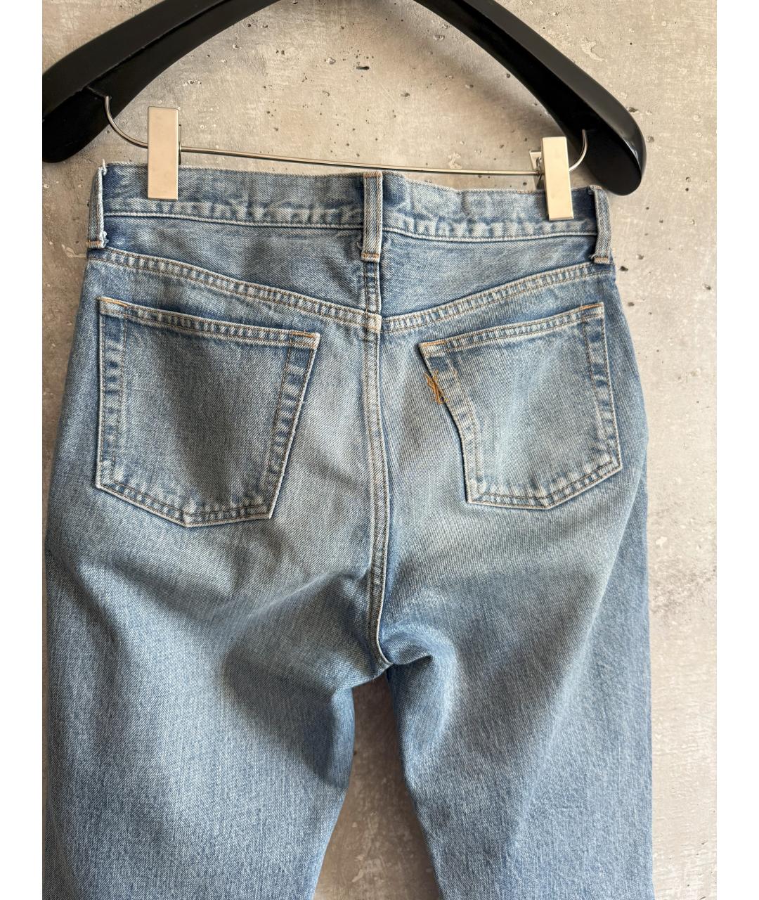 SAINT LAURENT Голубые хлопковые джинсы слим, фото 3